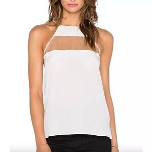 NWT Cami NYC The High Top White Mesh Silk Crisscross Tank